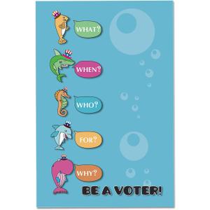 LioNergy Set of 80 Be A Voter Postcards, Vote Card Whale Postcard with Watercolor Whale Perfect for Writing to Your Representatives or Get Out the Vote Campaigns, 4 x 6 Inch (Blue)