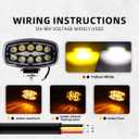 LED Light Bar 2PCS 60W Combo Spotlight High And Low Beam Road-Assist Light Waterproof Front Headlight Off-Road, High-Brightness Waterproof Work Fog Driving Lamp for Motorcycle Pickup Truck ATV UTV SUV