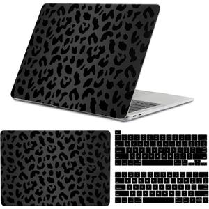 Compatible with MacBook pro 13 inch Case,2020 2019 2018 2017 2016(A2338 M1/A2159/A2251/A2289/A1989/A1706)with Touch ID and 2 Pack Keyboard Protectors, Laptop Hard Shell Black Leopard Cheetah