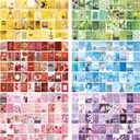 6 Sets 300 Pcs Washi Stickers Set Cute Aesthetic Sticker Book for Journaling, DIY Decorative Paper Sticker Decals for Bullet Journal Art Scrapbooking Diary Card Craft Gift Album Notebook Stationery