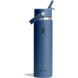 Hydro Flask Water Bottle - Insulated Stainless Steel - Wide Straw Lid, Non Spill, Leakproof in 24 Oz Harbor Blue