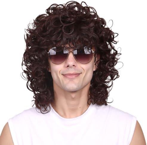 Amazon.com: FantaLook Short Curly Brown Halloween Cosplay Wig for Men : Clothing, Shoes & Jewelry