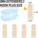 PEASUG 12 PCS Bra Extenders 2 Hooks, Bra Strap Extender, 2 Hook Bra Extenders for Women (Beige)