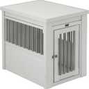 New Age Pet ECOFLEX InnPlace Dog Crate & End Table, Indoor Furniture Style Pet Kennel for Small, Medium, Large & XL Dogs, Durable Composite, Antique White, Small