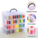 4-Tier Diamond Painting Storage Container, 200Slots Portable Bead Organizer Box, Stackable Crafts Organizers for DIY Diamond Art Craft Jewelry Bead Storage