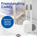 Clorox Toilet Bowl Brush & Plunger Combo Set with Storage Caddy - Toilet Plunger for Bathroom, Bathroom Organizers & Storage, Bathroom Accessories, Toilet Unclogger, Long Handled Toilet Brush (1-Pack, White/Gray)