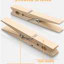 Large Clothes Pins Wooden Clothespins, 4 Inch 48 Pack Heavy Duty Outdoor Pegs, Clothing Hanging Laundry Close Pin Chip Clips Cheer Pins for Bags Photo Picture Artwork Crafts Display