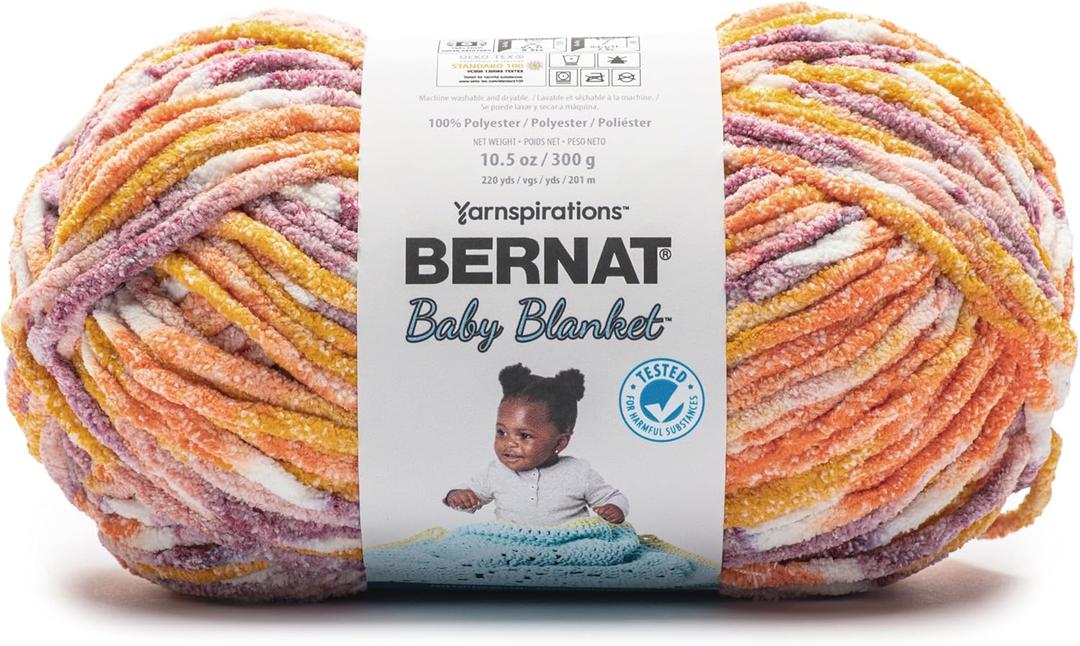 Spinrite Bernat Baby Blanket Big Ball Yarn-Sunset