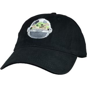 STAR WARS Grogu Dad Hat, The Mandalorian Adjustable Baseball Cap, Black - Egg, One Size