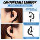 Kingdder 10 Pcs Walkie Talkie Earpiece with Mic 7 Pin Two Way Radio Ear Piece Microphone Earbud Bulk Single Wire Earhook Headset Compatible with Baofeng UV-XR UV9Rplus BF-9700 A58 UV9RPRO UV68