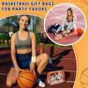 24 Pcs Basketball Clear Makeup Bag for Team Gift Party Favor Basketball Goodie Bags with Zipper for Woman Team Gifts Sport Birthday Decorations Supplies