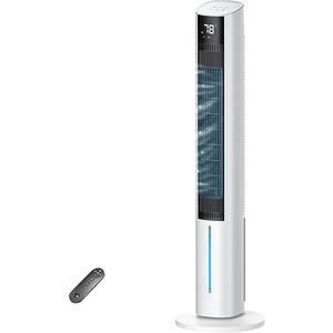 Windowless Portable Air Conditioner, 45.3" Evaporative Cooler with Remote for Room No Window, Digital Display, 12H Timer, Quiet Cooling Fan for Bedroom and Indoor Use