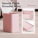 TrashAid Small Bathroom Trash Can, 2.1 Gallon Bathroom Garbage Can, Stainless Steel Waste Basket for Office, Under Desk, Bedroom, Rv, Pink