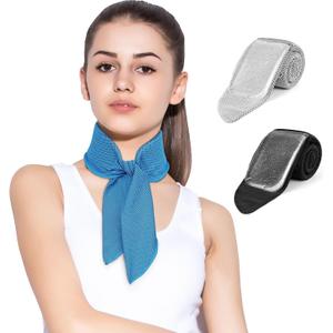 2 x Cooling Neck Wraps, Removable Fabric Cover + 220g highEfficiency Gel, Neck Coolers for Hot Weather, Leak-Proof Ice Pack, 360 Soft Wrap, Cool Relief