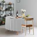 CXPSINC 2 Pack Premium Disposable Plastic Tablecloth 84" Round Table Cover for Birthdays Weddings Christmas Anniversary (Silver Grey)