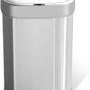 Ninestars DZT-80-24 Automatic Motion Sensor Garbage Can with Adjustable Sensor Range, Stainless Steel Base, Silver Lid, 21 Gallon