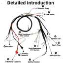 Complete Wiring Harness Kit Fits for GY6 150cc 152QMI 157QMJ Scooter 4 Wheeler Go Kart 4 Stroke Coolster Engine Parts with Regulator Solenoid Ignition Coil CDI Startor Starter Relay