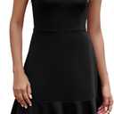 HELYO Women's Summer Elegant Cocktail Club Dress Ruffle Hem Short Flutter Sleeve Flowy Wedding A-Line Casual Dresses 619, Small 