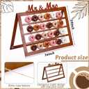 SiliFine Mr & Mrs Wedding Supplies Donuts Wall Display Stand Rustic Decor Holder for Party Events Engagement Wedding Holds 48 Donuts with Wooden Display Sign