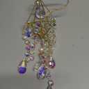 HDCRYSTALGIFTS 21.5inch Crystal Suncatchers for Window Hanging Wind Chime Style Garden Sun Catchers with Crystals Rainbow Maker Indoor Outdoor Decor Handmade Gold Plated