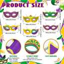 6 Pcs Mardi Gras Mask Banner Decorations Outdoor Large Mardi Gras Porch Sign Hanging Purple Green Gold Mask Door Banner for Party Indoor Outdoor Wall Front Door Fence Background Decor