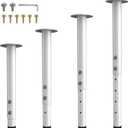 Adjustable Table Legs,Metal Adjustable Height Desk Legs,Adjustable Furniture Legs for Table Computer Desk Dining Table Office Desk(White) (4 pcs 13"-24")