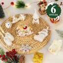 Lanpn 6 Pcs 2025 Baby's First Christmas Ornament 4" 5.5", 1st Xmas Tree Ornaments Gift Set for Baby Boy Girl, Christmas Newborn New Bebe Keepsake, Personalised Name Holiday Hanging Decor, Beige