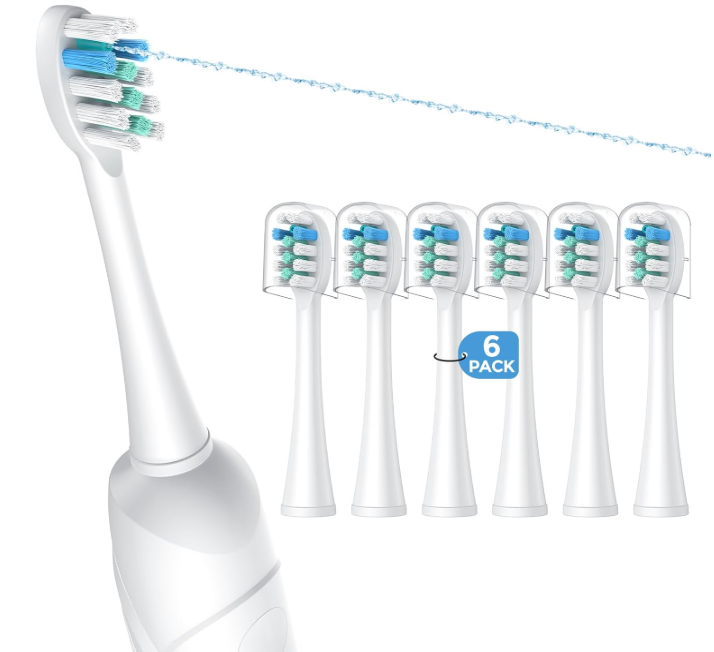 FitMount 2 Pack Toothbrush Replacement Heads Compatible with WaterPik Sonic Fusion 2.0, FitMount Flossing Brush Head Fit for Water-Pic SF-01 SF-02 and 2.0 SF-03 SF-04
