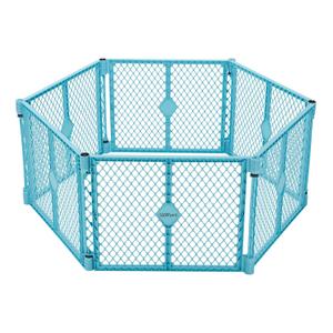 Toddleroo by North States - Superyard Baby Play Yard: Freestanding 6 Panel Baby Playpen - Indoor or Outdoor Use - Made in USA - Encloses Up to 18.5 Square Feet - 26 Inches Tall - Aqua