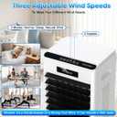 Pekfxm Portable Air Conditioners, 3-in-1 AC Cooling Fan 3 modes 3-Speed with Remote Control & 4 Ice Boxes, Evaporative Air Cooler with 8L Tank 20H Cooling, for Home, Bedroom, Kitchen (Black)