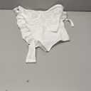 Nebility Strapless Shapewear Bodysuit for Women - Thong Body Suits Tummy Control Body Shaper Underwire Lace Corset Tube Top (Medium, White)