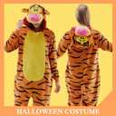 10 x Adult Onesie Pajamas Unisex Animal One-Piece Cartoon Costume Cosplay Homewear Sleepwear Partywear For Men Women (Orange, M)