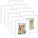 decorUhome 8x10 Picture Frame Set of 10, Display Photos 5x7 with Mat or 8x10 Unmatted for Picture Frames Collage Wall Decor, White