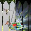 Nature's Way Bird Products GHF7 Hand Blown Illuminated Top Fill Hummingbird Feeder