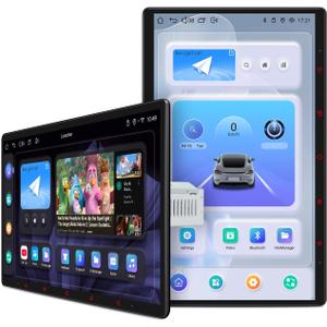 JOYING Car Stereo 13.3 Inch Single Din Touchscreen Radio with CarPlay & Android Auto, Manual Rotated Android 13 Head Unit with AM/FM Radio, Bluetooth 5.0, Mirror Link(JY-UTS13N8-MR)