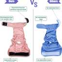 wegreeco Washable Female Dog Diapers Highly Absorbent Reusable Diapers for Dog in Heat Dog Period, 3 Pack (Large (Large (15"-17" Waist), Champagne Colour)