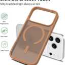 PinLiSheng Magnetic for iPhone 17 Pro Max Case with 1 Screen Protector [Mil-Grade Drop Protection] [Compatible with Magsafe] Shockproof Slim Translucent Matte Protective Phone Case, Brown