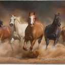 Horses Running Bathroom Rugs 24x16 Inches, 24"x16"x0.5"
