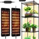 Barrina Grow Lights for Indoor Plants, 20W (10W) Full Spectrum Ultra-Thin Grow Light Panel with 3/6/12H Auto On/Off Timer for Hydroponics, Seedlings, Succulents, Veg, Flowers & More
