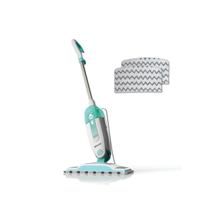 hark Steam Mop with 2 Machine Washable Dirt Grip Pads, Removable Water Tank, Lightweight, Steam Cleaner for sealed Hard Floors, Marble, Stone, Hardwood, Tile, Laminate, White/Seafoam, S1000