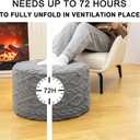 Pouf Ottoman Stuffed 20x20x12 Inches Floor Pouf Plush Fiber Ottoman Foot Rest Under Desk Foot Stool for Living Room Bedroom (Light Gray Pouf with Filler)