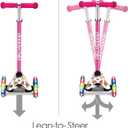 3-Wheel Kick Scooter for Kids Ages 3-8 Lean-to-Steer Toddler Scooter with Extra Wide Light Up Wheels, 4 Adjustable Heights, Foldable Scooters for Boys & Girls, Max Weight 110lbs
