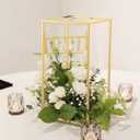 Fullvaseer 31.5inch Wedding Centerpieces for Tables,5pcs Gold Centerpieces,Tall Column Geometric Floral Vase for Birthday Party Event Table Decoration