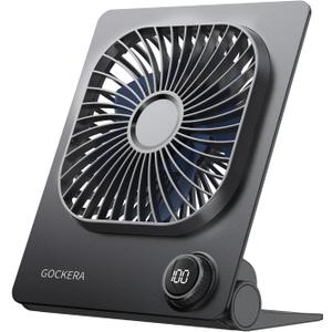 Desk Fan, 6.61''Ultra-thin 5000mAh Battery Powered Fan with Powerful Wind,100 Speeds Adjustable&Digital Display,Timer,Ultra-quiet Small Portable Fan for Bedroom,Office,Travel,Summer Essentials (Black)
