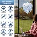 METAONLY Magnetic Screen Door Mesh Fits 36" x 80" Door - Curtain Size 38" x 82", Works for Patio, Sliding Door, Keeps Bug Mosquito Out, Fresh Air Flow, Black