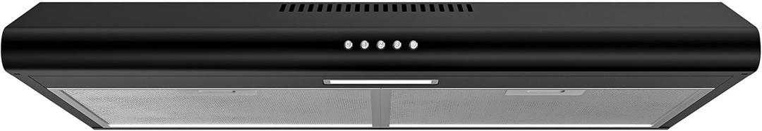 FIREGAS Black Under Cabinet Range Hood 30 Inch, Ducted/Ductless Convertible Vent Hood with 250 CFM, 3-Speed Fan, Energy-Efficient LED Lights for Kitchen Stove Ventilation