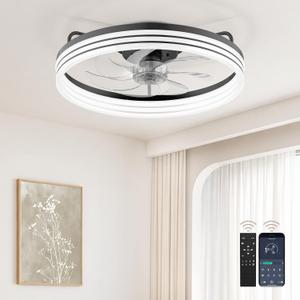 AIKVSXER Ceiling Fan with Lights and Remote, 20in Modern Ceiling Fans, Medium