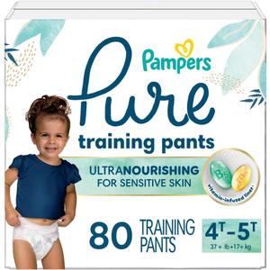 Pampers Pure Protection Training Underwear, Unisex, Size 4T-5T, 80 Count, Premium, Hypoallergenic, Soft, Absorbent