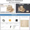 ROKR Marble Run 3D Wooden Puzzles Model Building Kits for Adults - Educational Project Brain Teaser, DIY Crafts for Adults & Kids (Fortress)