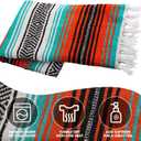 Haull 10 Pcs Large Mexican Blankets Bulk 51" x 71" Mexican Serape Blankets Yoga Authentic Throw Colorful Striped Falsa with Fringed for Outdoor Car Travel Camping Beach Picnic Patio Mat Towel, Small